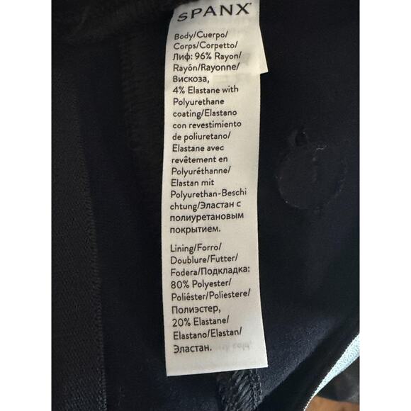 Spanx Pants Womens Small Black Faux Leather Leggings Coated Stretch Skinny Fit - Picture 7 of 13